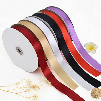 1 Inch x 100yds Claret Red Satin Ribbon