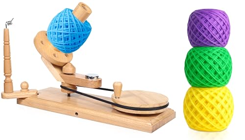 Yarn Winder Large Handcrafted Wooden Ball Winder for Knitting