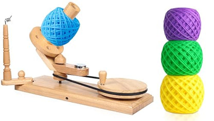 Yarn Winder Large Handcrafted Wooden Ball Winder for Knitting