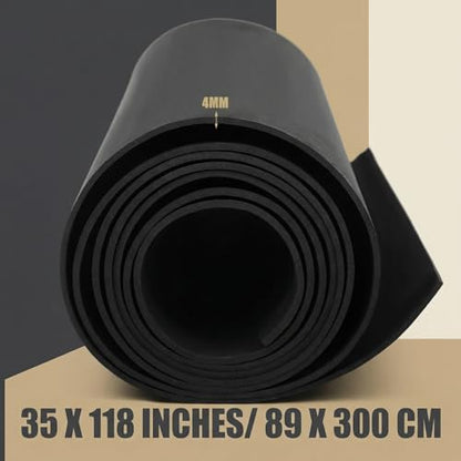 35 x 118 Inch Large Eva Foam Sheet Black Eva Foam Cosplay Foam Padding Thick Roll Non Slip for Costumes Armor DIY Craft Projects