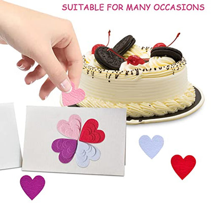 Heart Stickers Felt Stickers Felt Hearts for Crafts Love Shape 136pc (4 Count)