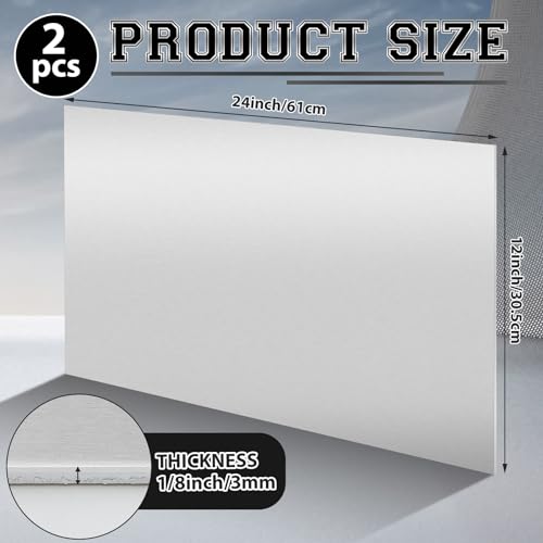 2 Pack 5052 Aluminum Sheet Metal 12" x 24" Aluminum Plate 1