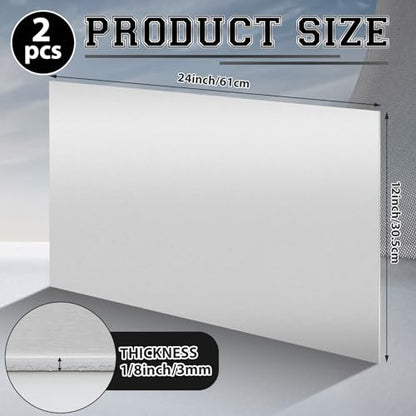 2 Pack 5052 Aluminum Sheet Metal 12" x 24" Aluminum Plate 1