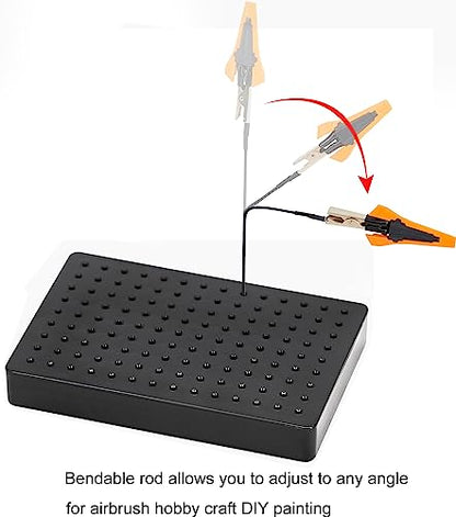 Model Painting Stand Base Holder and 10PCS Bendable Alligator Clip Sticks Set with Lager Clips
