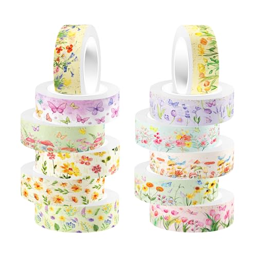12 Rolls Floral Washi Tape Set (12 Count)