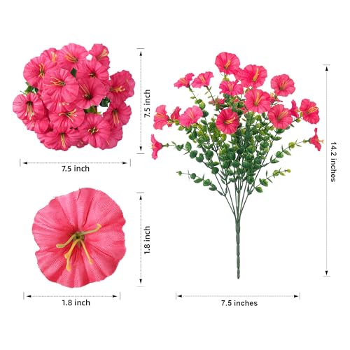 Fake Plants Artificial Flowers for Outdoor Outside Decor (12 Count)
