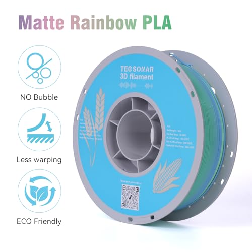 Matte Rainbow PLA 3D Printer Filament (16 Count)
