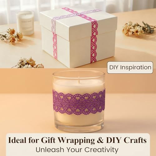 6Rolls Glitter Lace Washi Tape Set (6 Count)