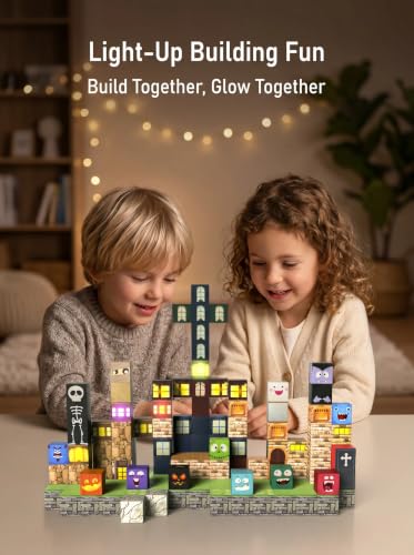 137PCS Magnetic Building Blocks with Lights (137 Count)