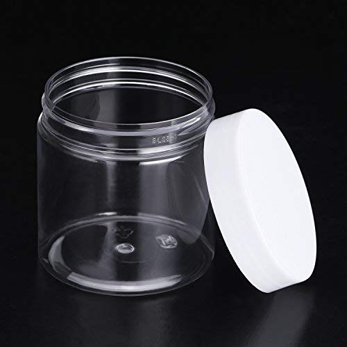 12 Pack 8 oz Plastic Container Jars with Lids Round Clear Travel Cosmetic Container Slime Jars for Toiletries (12 Count)