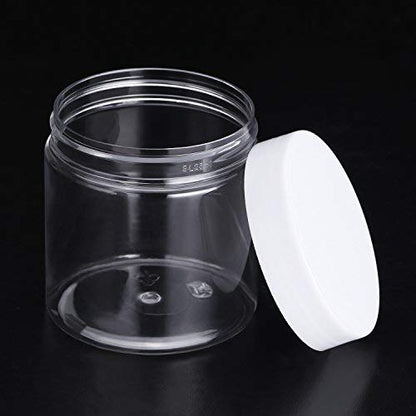 12 Pack 8 oz Plastic Container Jars with Lids Round Clear Travel Cosmetic Container Slime Jars for Toiletries (12 Count)