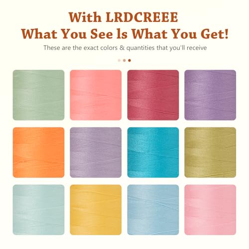 12PCS Sewing Thread Kit 30wt Spools (28800 Foot)