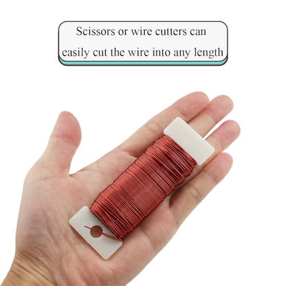 22Gauge Red Metal Floral Wire