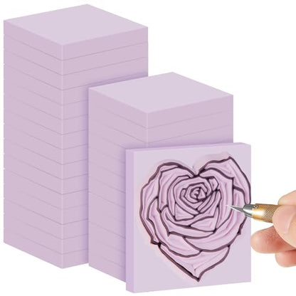 24 Pcs 2" x 2" Rubber Carving Block Printmaking Stamp (24 Count)