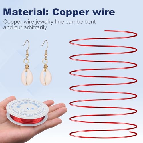 0.8 mm Dia. 10 Rolls Copper Jewelry Wire (65.6 Foot)