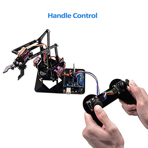 4DOF Acrylic Robot Mechanical Arm Claw Kit Compatible with Arduino IDE DIY Robot with CD Tutorial