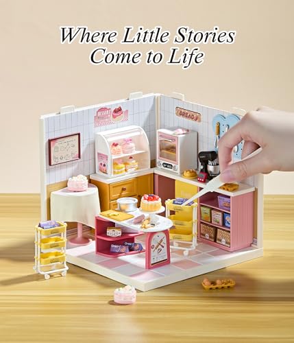 Cozy Bakery Shop Miniature House Kit with LED Light