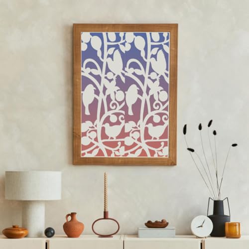 Floral Stencils for Crafts Reusable Border Stencils for Painting 12"x 4" (21 Count)