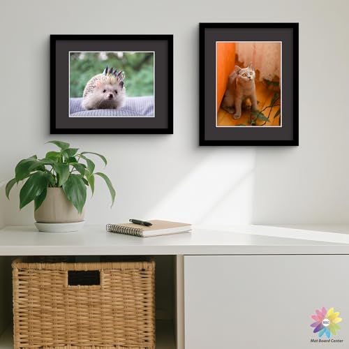 Mat Board Center 25 Pack 11x14 Picture Mat for 8.5x11 Photo Black
