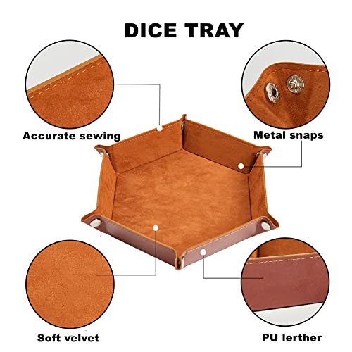DND Dice Set 35 Pcs Polyhedral Dungeons and Dragons Rolling Dice for D&D RPG MTG Table Games Dice Bulk with Colorful Drawstring Bags and Dice Tray (49 Count)