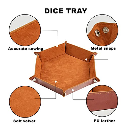 DND Dice Set 42 Pcs Polyhedral Dungeons and Dragons Rolling Dice for D&D RPG MTG Table Games Dice Bulk with Colorful Drawstring Bags and Dice Tray (49 Count)