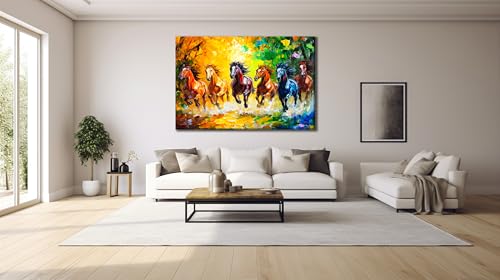 Horse Glass Wall Art Oil Painting for Living Room