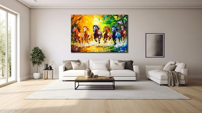 Horse Glass Wall Art Oil Painting for Living Room