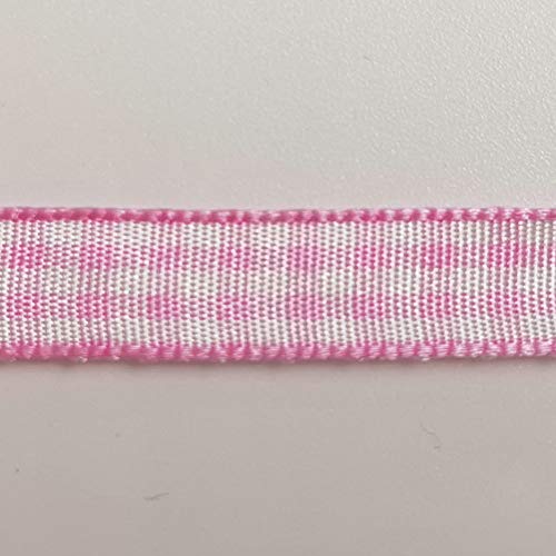 Pink Gingham Plaid Checked Ribbon 25 Yards Each Roll 100% Polyester (75 Feet)