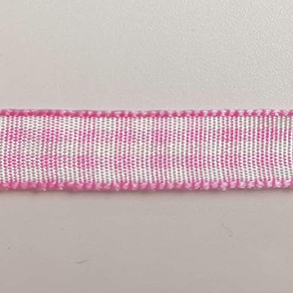 Pink Gingham Plaid Checked Ribbon 25 Yards Each Roll 100% Polyester (75 Feet)