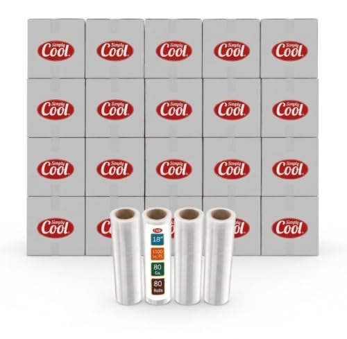 80 Pack Stretch Wrap 18 Inch 80 Gauge Shrink Wrap (1100 Sq Ft)
