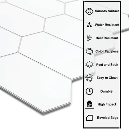 10 Sheet Peel and Stick Backsplash (9.68 Sq Ft)
