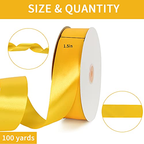 100 Yard Yellow Satin Ribbon 1 (300 Foot)