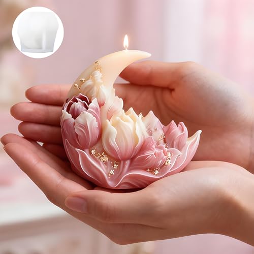Moon Flower Candle Soap Mold