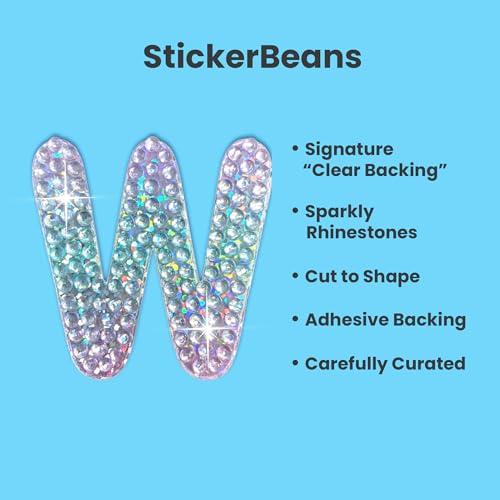 Sparkly Rhinestone Alphabet Letter Sticker W
