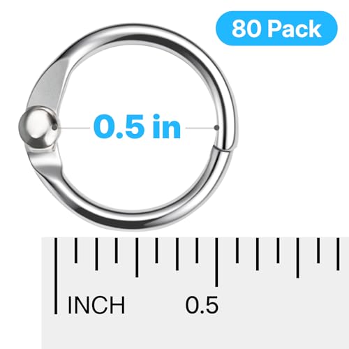 80 Pcs Metal Binder Rings (80 Count)