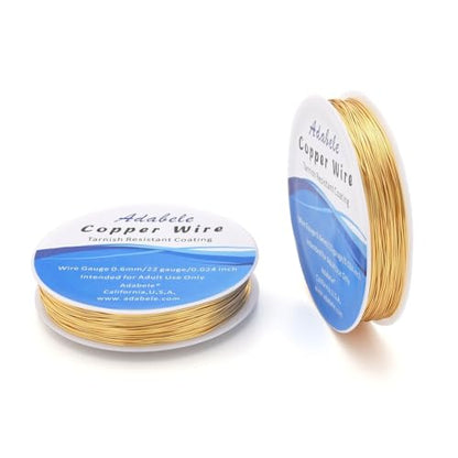 124 Feet Tarnish Resistant Gold Jewelry Copper Wire 0.6mm