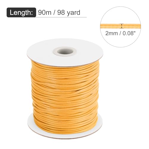 Waxed Cord 2mm Waxed Polyester Cord 98 Yard Wax String for Bracelet Making