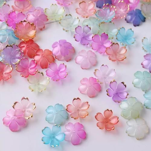 100pcs Acrylic Flower Beads (100 Count)