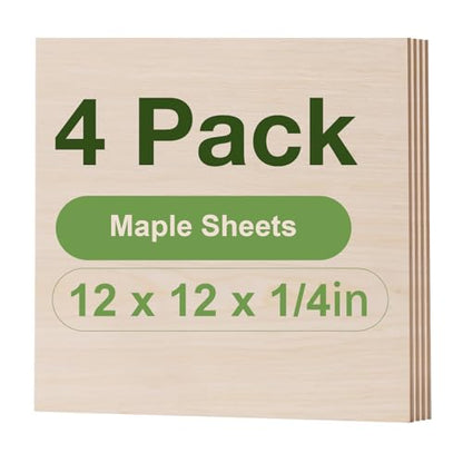 4 Pack Maple Plywood Sheets (12 Sq Ft)