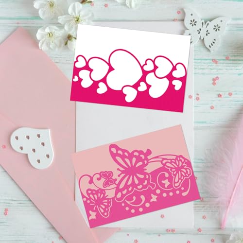 9PCS Die Cuts for Card Making Metal Cutting Dies Flower Butterfly Dragonfly Bird Bubbles Love Heart Happy Birthday Cake Cutting Embossing Stencil Template DIY Paper Cards Album Decoration (9 Count)
