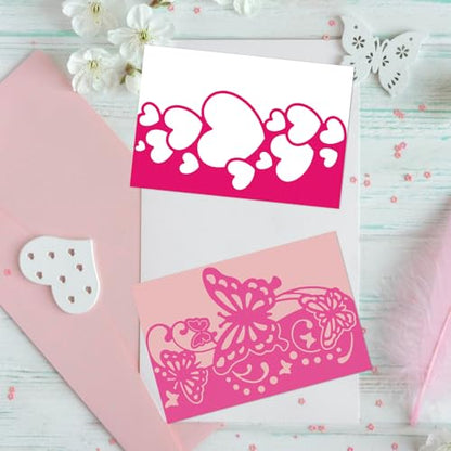 9PCS Die Cuts for Card Making Metal Cutting Dies Flower Butterfly Dragonfly Bird Bubbles Love Heart Happy Birthday Cake Cutting Embossing Stencil Template DIY Paper Cards Album Decoration (9 Count)