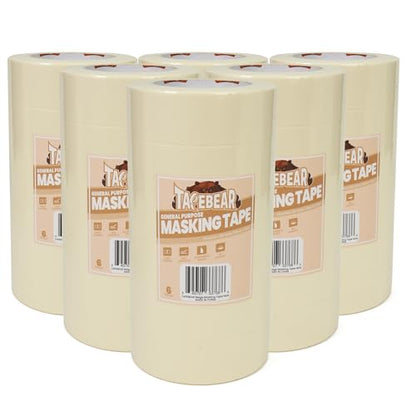 General Purpose Masking Tape Beige White 1.5" x 60Yards x 36Rolls (6480 Foot)