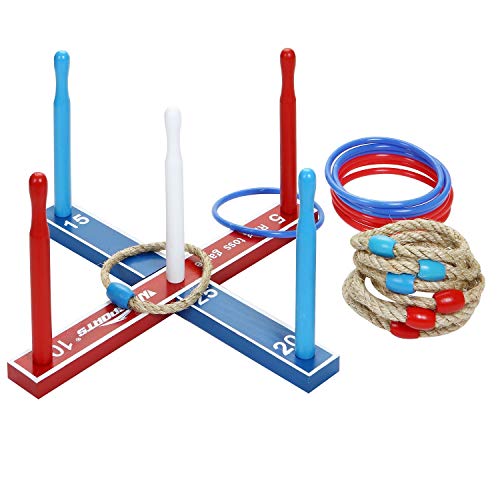 Premium Wooden Ring Toss Game Set