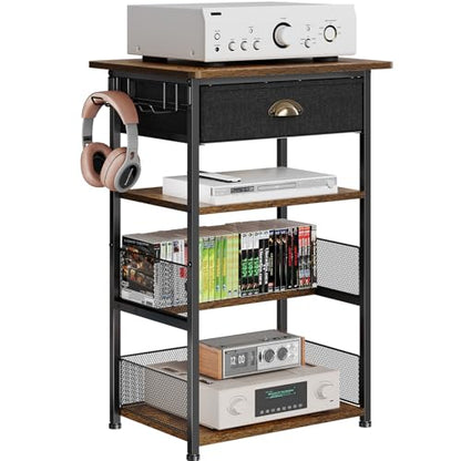 4 Tier AV Media Stand with Drawer