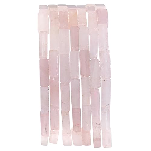 Natural Rose Quartz Crystal Rectangle Tube Beads 4x13mm 38cm (28 Count)