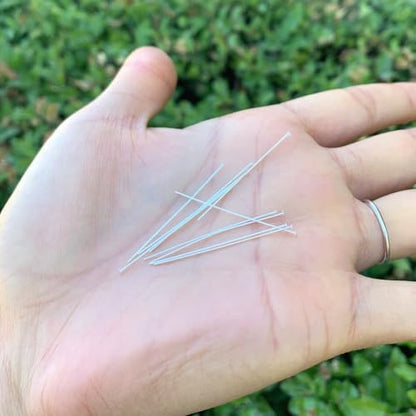 50pcs Adabele Real Sterling Silver Flat Head Pins 35mm (50 Count)