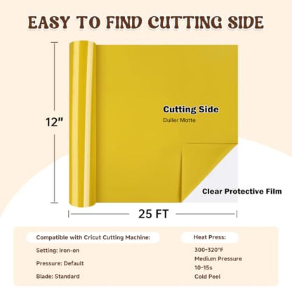 Heat Transfer Vinyl Yellow HTV Rolls