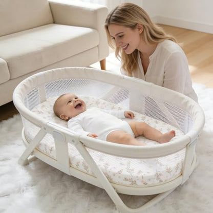 Organic Baby Bassinet Sheets 2 Pack 33”x17” 100% Muslin Cotton for Baby Girl Boy (2 Count)