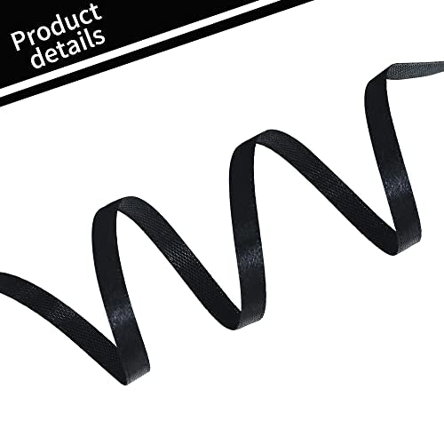 100 Yards 1 4 Inch Black Satin Ribbon Thin Gift Wrapping Ribbon (300 Foot)