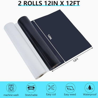 2 Rolls Iron on Vinyl 12" x 12ft (2 Count)